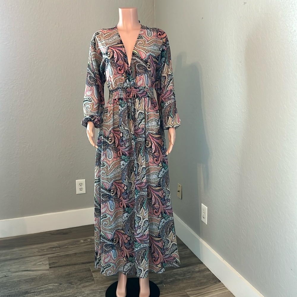Victorias Secret Boho Paisley Coverup Maxi Dress MULTICOLOR SMALL #130